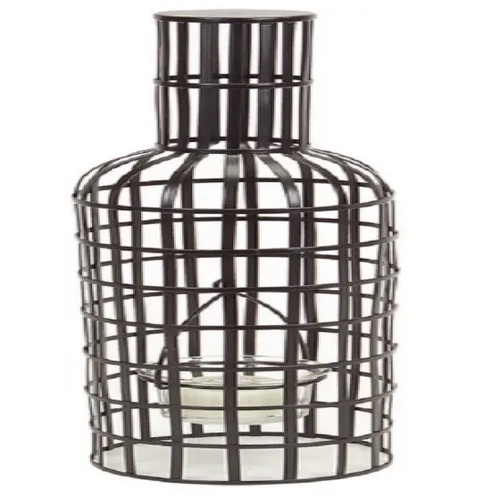 Melrose 15.75" Austere Black Wine Bottle Shaped Tea Light Candle Holder {1}