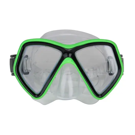 Pool Central 6.25" Neon Green and Black Monaco Children's Swimming Mask for Ages 10 and up {1}