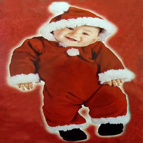 Fun World Red and White Baby Santa Unisex Infant Christmas Costume - Large {3}