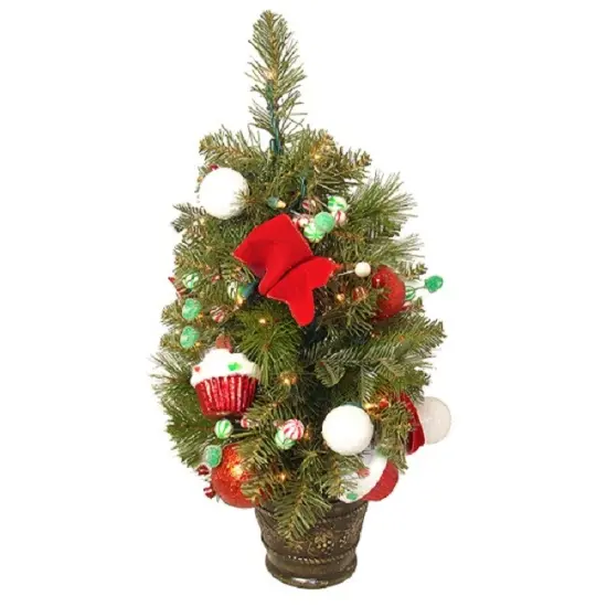 Allstate 2' Pre-Lit Candy Fantasy Artificial Christmas Tree - Clear Lights Green {1}