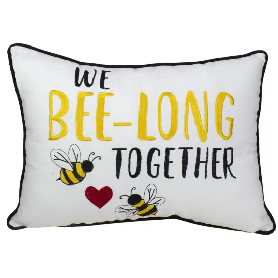 C&F Home 16" Black and White 'We Bee-Long Together' Spring Throw Pillow {1}