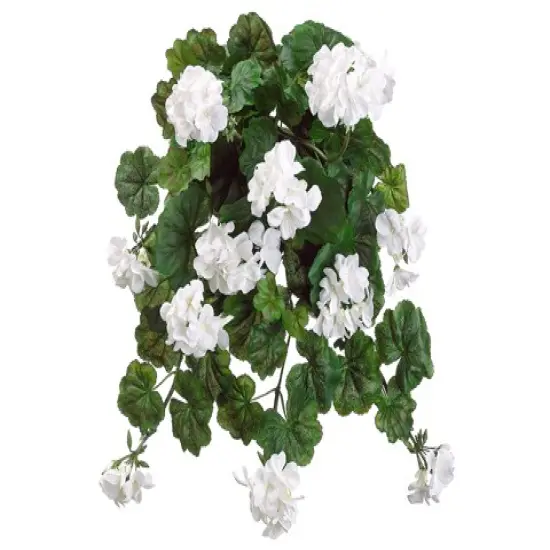 Allstate Geranium Artificial Floral Hanging Bush Spray - 32" - White {1}