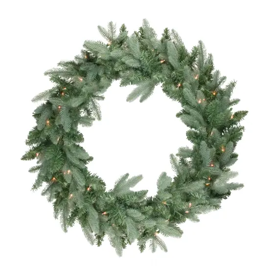 Northlight Real Touch&trade;️ Pre-Lit Washington Frasier Fir Artificial Christmas Wreath - 48" - Clear Lights Green {1}