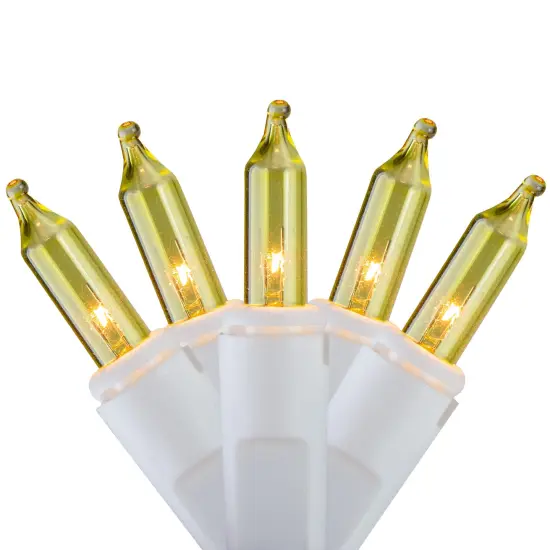 Brite Star Mini Icicle Christmas Lights - Yellow - 7.75' White Wire - 100ct {4}