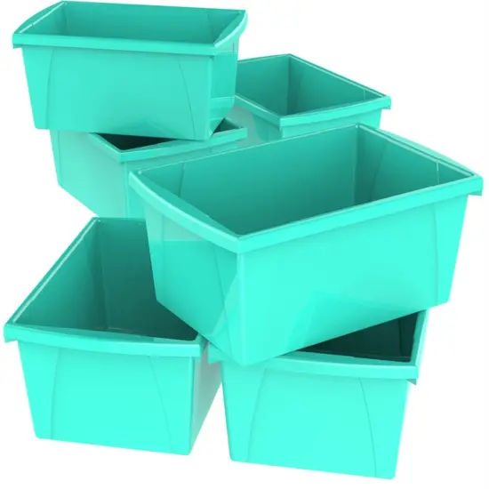 5.5 Gallon (21L) Classroom Storage Bin, Teal (Case of 6) {1}