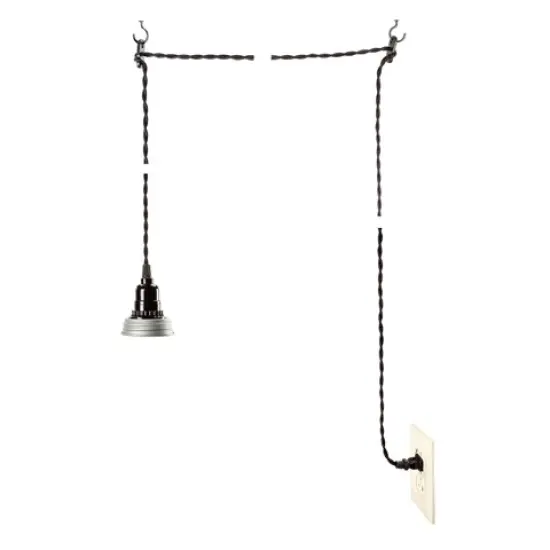 Darice 15.5' Cleveland Vintage Lighting Inside Canning Jar Light Bulb Lamp Adapter Socket Cord Black {3}