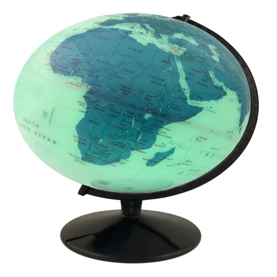 12" Diameter Kristian Remote Control Color Changing Illuminated World Globe {6}