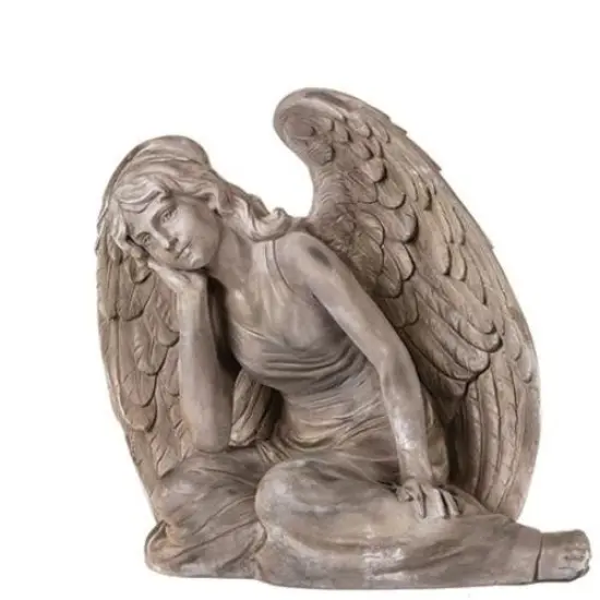 Roman Joseph's Studio Sitting Angel Outdoor Garden Statue - 21" Brown {1}
