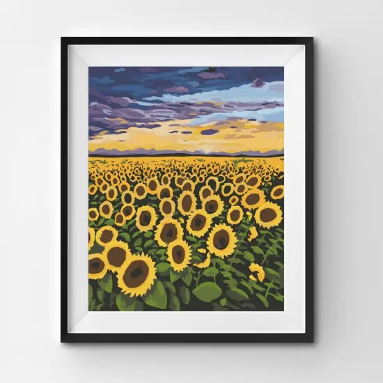 Golden Horizon: Sunset Sunburst Paint by Numbers - 16x20in - Ships from California, USA {2}