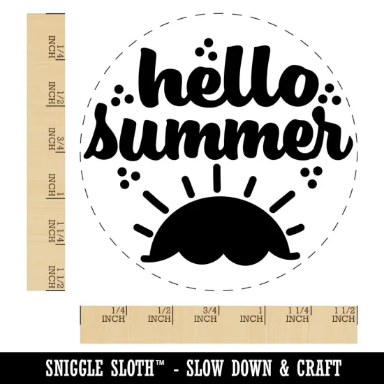 Hello Summer Self-Inking Rubber Stamp for Stamping Crafting Planners Black {1}