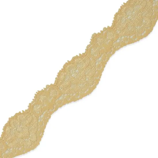 10 yards of Tifa 1 3/16"Scalloped Stretch Raschel Lace Trim | 10 yard cut White {2}