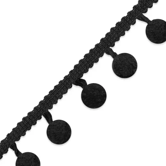 20 yards of 3/8" Pom Fringe Trim | 20 yard cut Black {1}