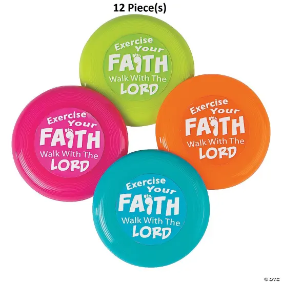 Mini Exercise Your Faith Flying Discs - 12 Pc. {1}