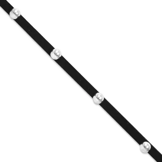 10 Yards of Elsa Ball Bead Strip Trim | 10 yard cut Black/Silver {1}