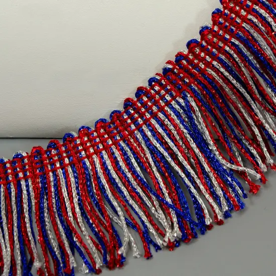 10 Yards of 2" Metallic Chainette Fringe Trim | 10 yard cut Silver {5}