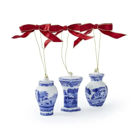 Spode Blue Italian Mini Urn Ornaments, Set of 3 | 2.8&rdquo; x 2&rdquo; x 1.5&rdquo; {3}