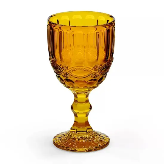 Elle Decor Set of 6 Wine Glasses | Amber Colored Glassware Set (8.4 oz) {3}