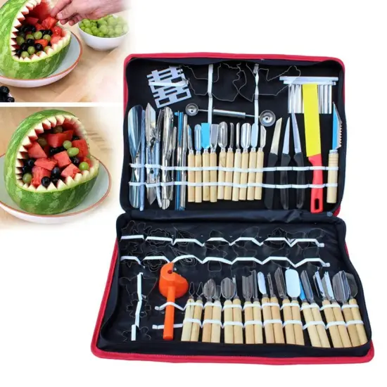 80pcs Kitchen Carving Tool Kit Fruit Vegetable Peeling Sculpting Tool {1}