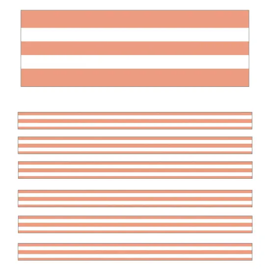 Simply Stylish Coral & White Stripes Straight Borders, 36 Feet Per Pack, 6 Packs {1}