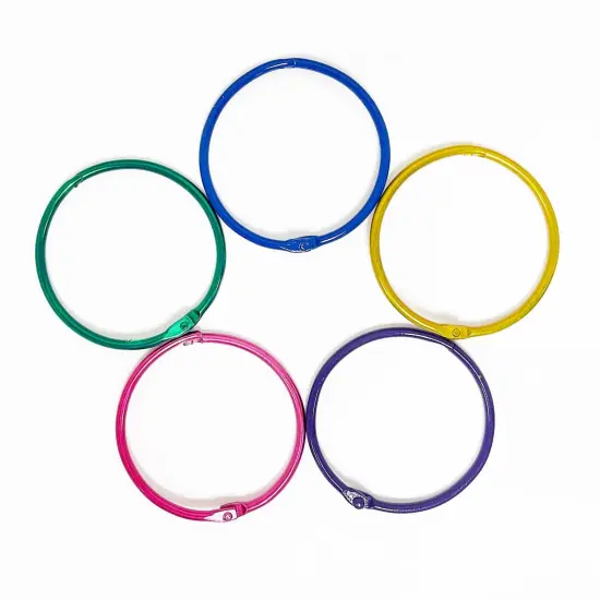 Loose Leaf Rings, 2" Diameter, Metallic Assorted Colors, 25 Per Pack, 3 Packs {4}