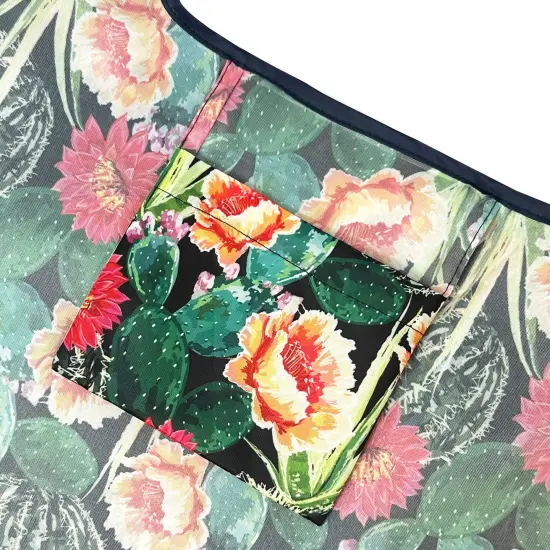Wrapables Large Foldable Tote Nylon Reusable Grocery Bags, Floral Cactus {6}