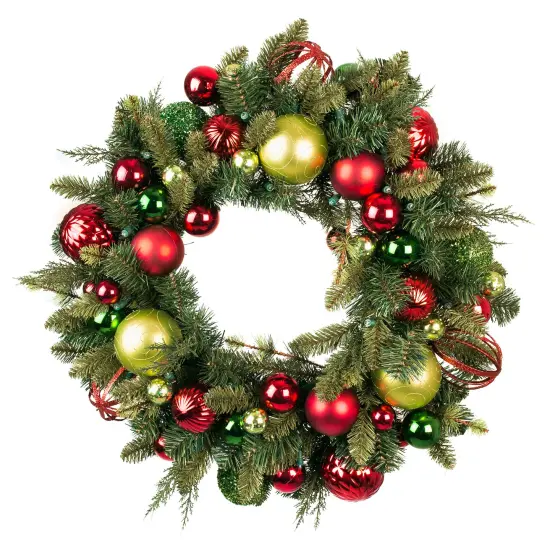 30 in. Lighted Christmas Wreath - Festive Holiday {2}