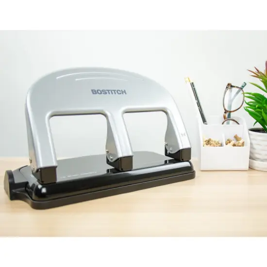 EZ Squeeze&trade; 3-Hole Punch, 40 Sheets, Silver {6}