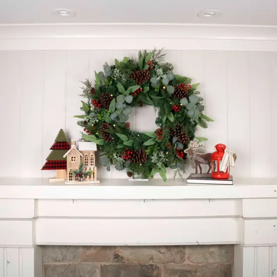 30 in. Lighted Christmas Wreath - Christmas Woods {5}