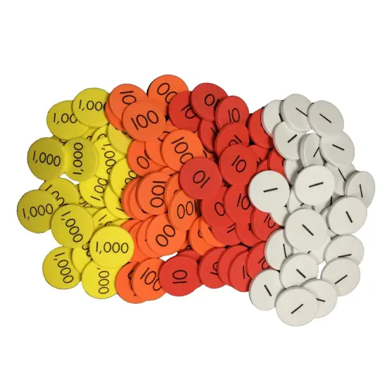 4-Value Whole Numbers Place Value Discs, Pack of 1200 {1}