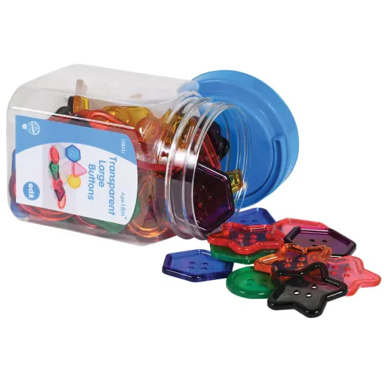 Transparent Large Buttons - Mini Jar - 0.6 Pound {1}
