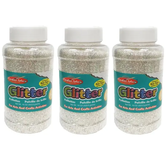 Creative Arts&trade; Glitter, 1 lb. Bottle, Iridescent, Pack of 3 {1}