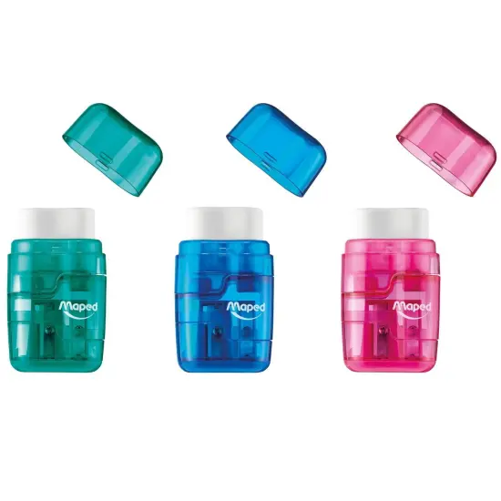 Connect DUO 2 Hole Sharpener / Eraser Combo, Assorted Colors, Pack of 12 {4}