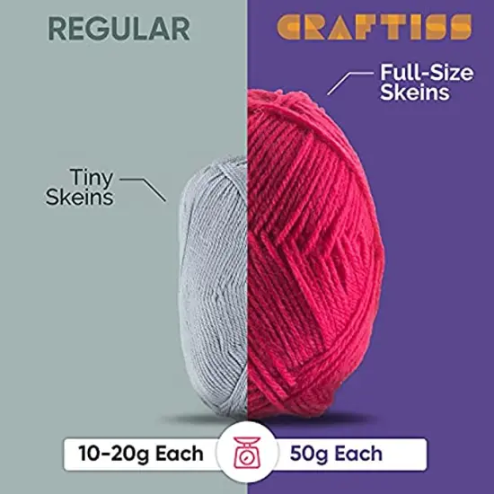 CRAFTISS 12x50g Acrylic Yarn Skeins - 1300 Yards of Soft Yarn for Crocheting and {2}