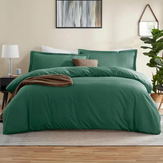 Nestl Double Brushed Microfiber Duvet Cover Set Dark Green {1}