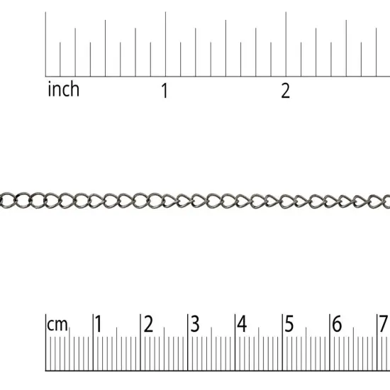 JewelrySupply Curb Link Chain 2mm Gun Metal Plated (Foot) {2}