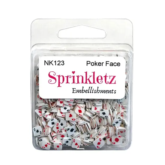 Buttons Galore Sprinkletz Embellishments for Crafts, Tiny Polymer Clay Shapes & Unique Designs - Poker Face- 3 Pack {2}