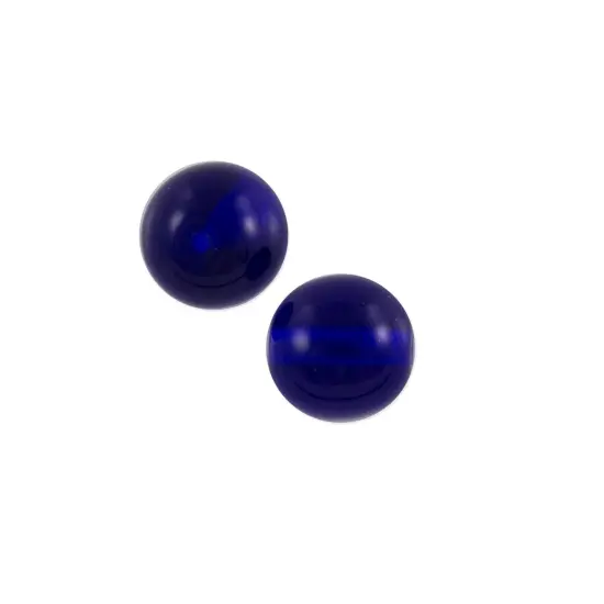 Czech Pressed Glass Round Beads 8mm Cobalt (Package of 10) {1}
