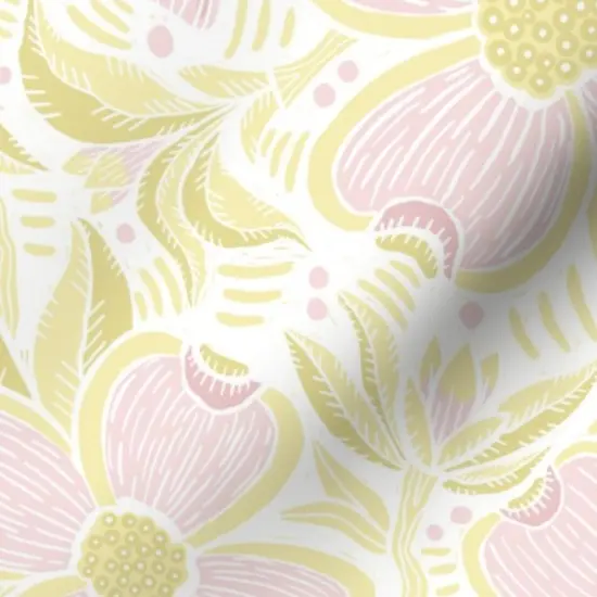 Various Fabrics by the Yard or Fat Quarter Dogwood Bouquet Spring Butterfly Pastel Pink Yellow Feminine Cheerful Playful Delicate Romantic Custom Printed Fabric by Spoonflower {7}