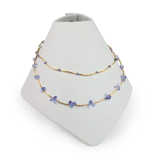 Foldable Snap Fasten Necklace Cone Display Burlap {7}