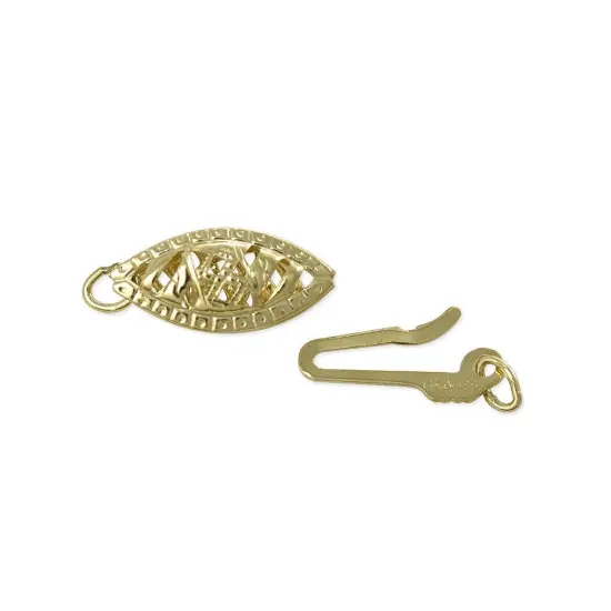 Filigree Jewelry Clasp 14 Karat Solid Yellow Gold Pearl Clasps {2}