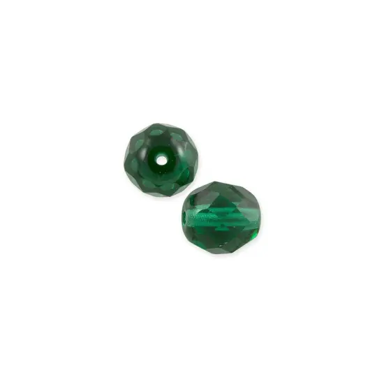 Czech Fire Polished Glass Round Beads 4mm Emerald (Package of 50) {1}