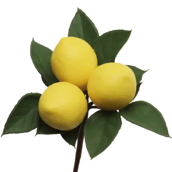 24 Sunny Yellow Lemon Picks - 8" - Lifelike Indoor Decor, Floral Home by Artificial Flowers {1}