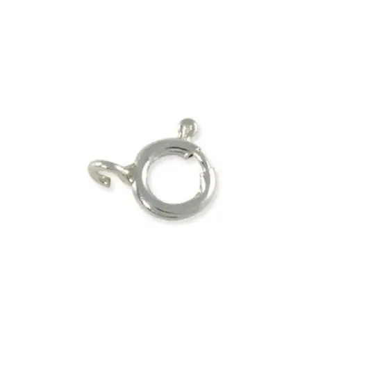 Spring Ring Clasp 8mm w/Open Ring Sterling Silver (1-Pc) {1}