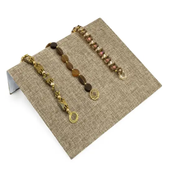 Wide Burlap Bracelet Ramp Jewelry Display {2}