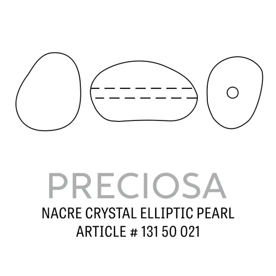 Preciosa Crystal Nacre Elliptic Pearl 11x9.5mm Cream (Package of 10) {2}