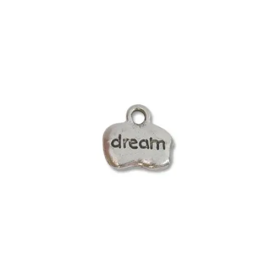 Charm for Jewelry Making - Dream 8x12mm Pewter Antique Silver Plated (1-Pc) {1}