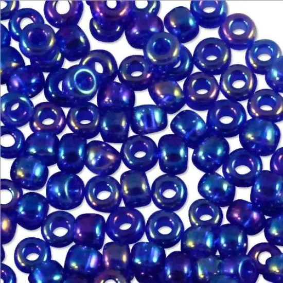 Miyuki Round Rocaille Seed Bead 11/0 Transparent Cobalt Blue AB {2}