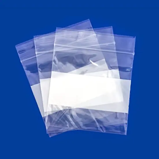 Clear Plastic Reclosable Zipper Bags 3x3 W/White Block (Package of 100) {2}