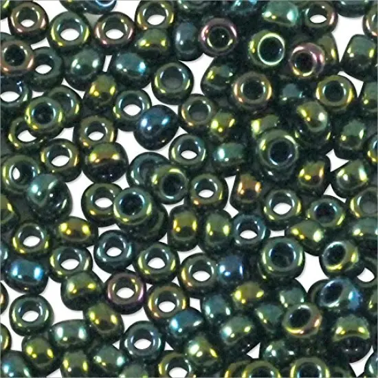 Miyuki Round Rocaille Seed Bead 11/0 Metallic Green AB {4}