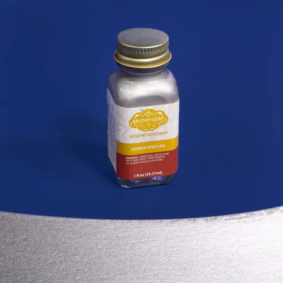 AMACO Brush N Leaf - Silver Leaf 1oz Bottle - Liquid Silver Leaf Paint for Metal Wood Ceramic and More - Interior Liquid Leaf Paint for Objects and Furniture {2}